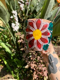 Image 1 of Hand-painted flower mug