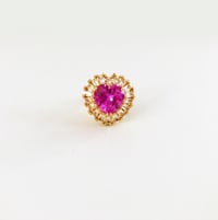Image 1 of Pink Topaz love heart ring