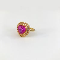 Image 2 of Pink Topaz love heart ring