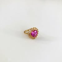 Image 3 of Pink Topaz love heart ring