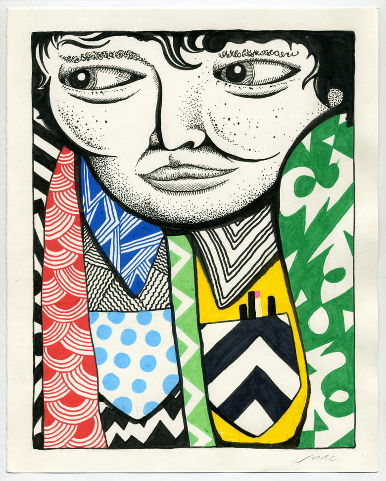 Image of "Pattern Guy" original work on paper