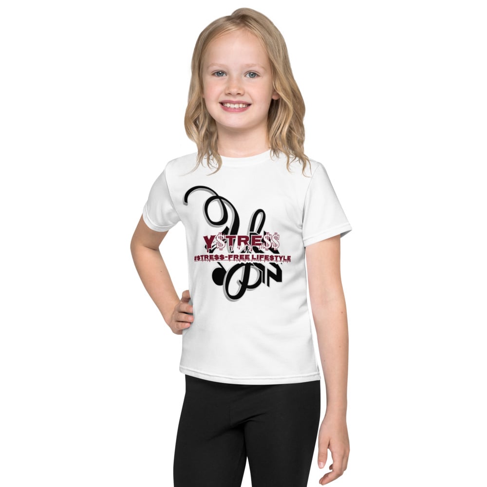 Image of YStress Exclusive Burgundy White and Black Kids T-Shirt (boys and girls)