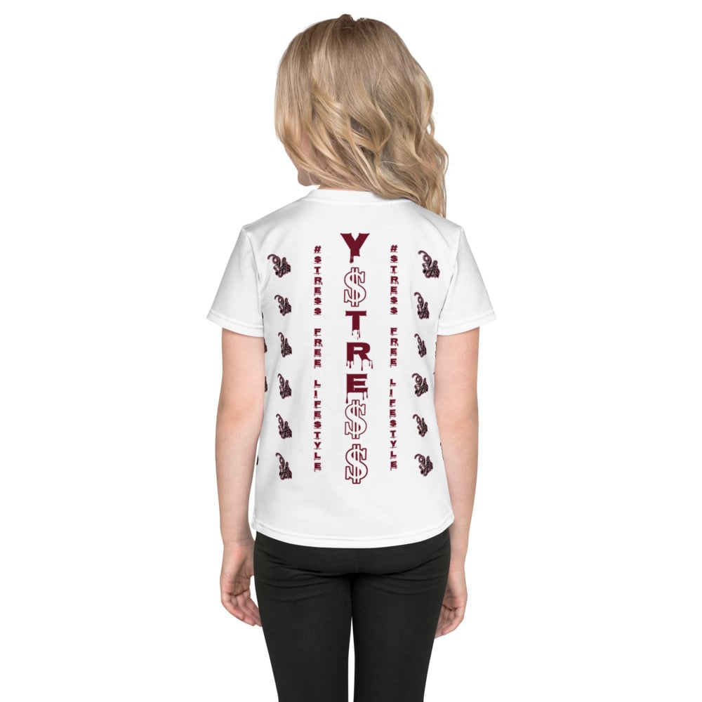 Image of YStress Exclusive Burgundy White and Black Kids T-Shirt (boys and girls)