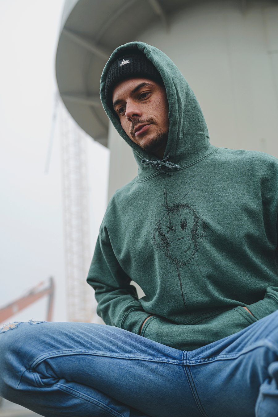 Image of Monkey Climber Surface hoodie I Mid Heather Green