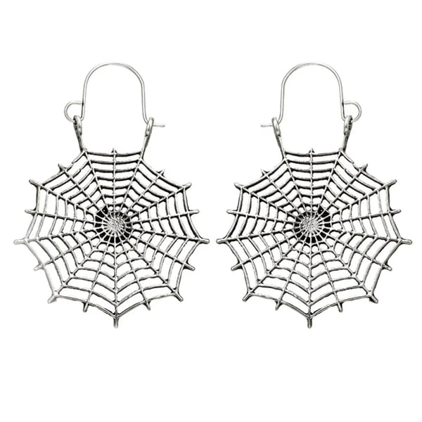 Image of Black Widow cobweb earrings