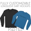 Longsleeve t-shirt mockup psd file