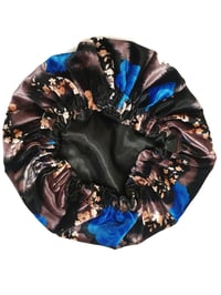 Image 1 of Blue Roses Velvet Bonnet (Satin Lined)