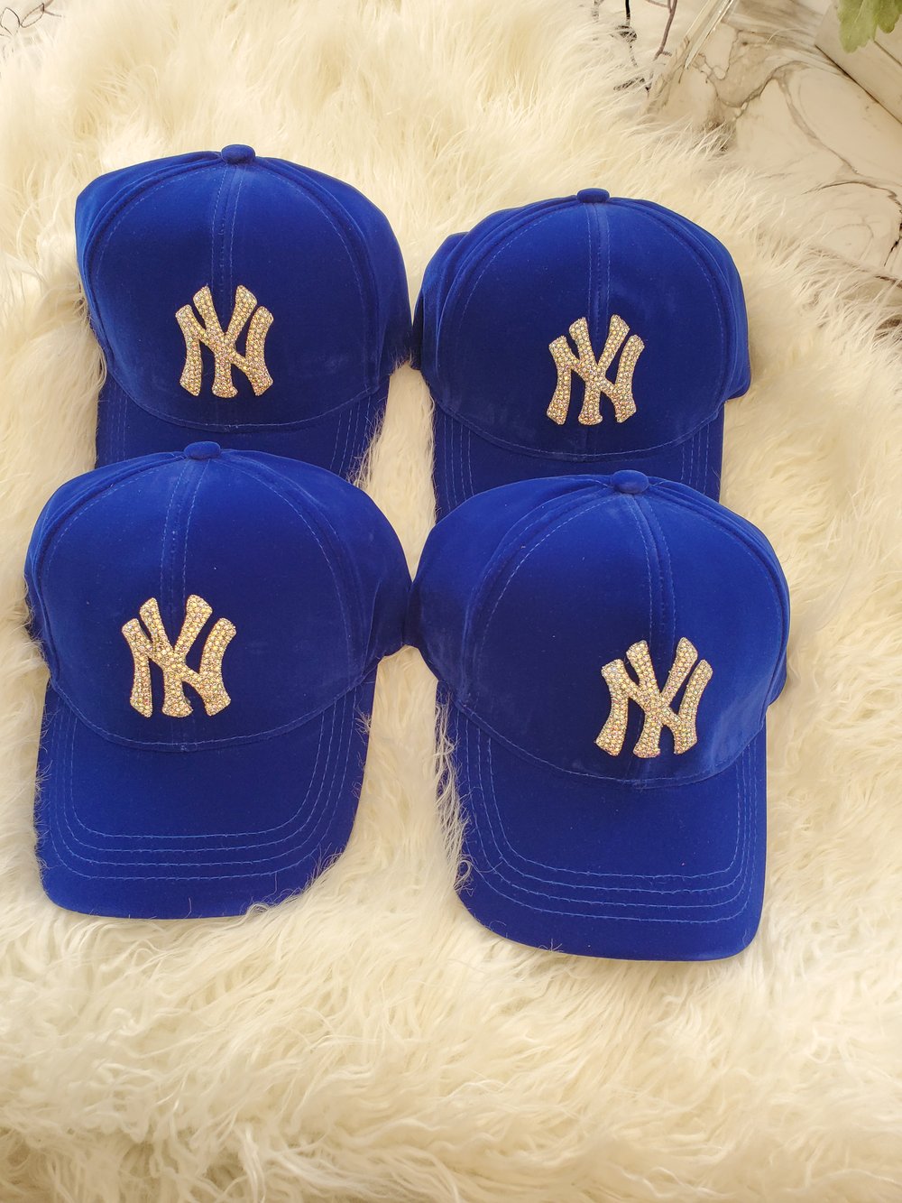 New York velvet Rhinestone caps