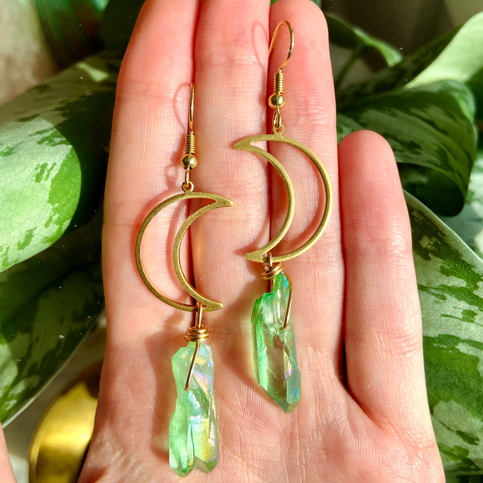 aura quartz earrings