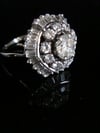 Vintage 18ct 3.00ct diamond cocktail ring, 1ct centre stone ballerina ring