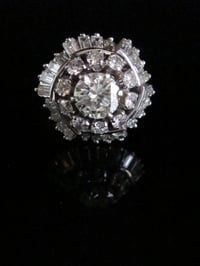 Image 1 of Vintage 18ct 3.00ct diamond cocktail ring, 1ct centre stone ballerina ring