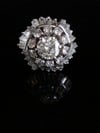 Vintage 18ct 3.00ct diamond cocktail ring, 1ct centre stone ballerina ring