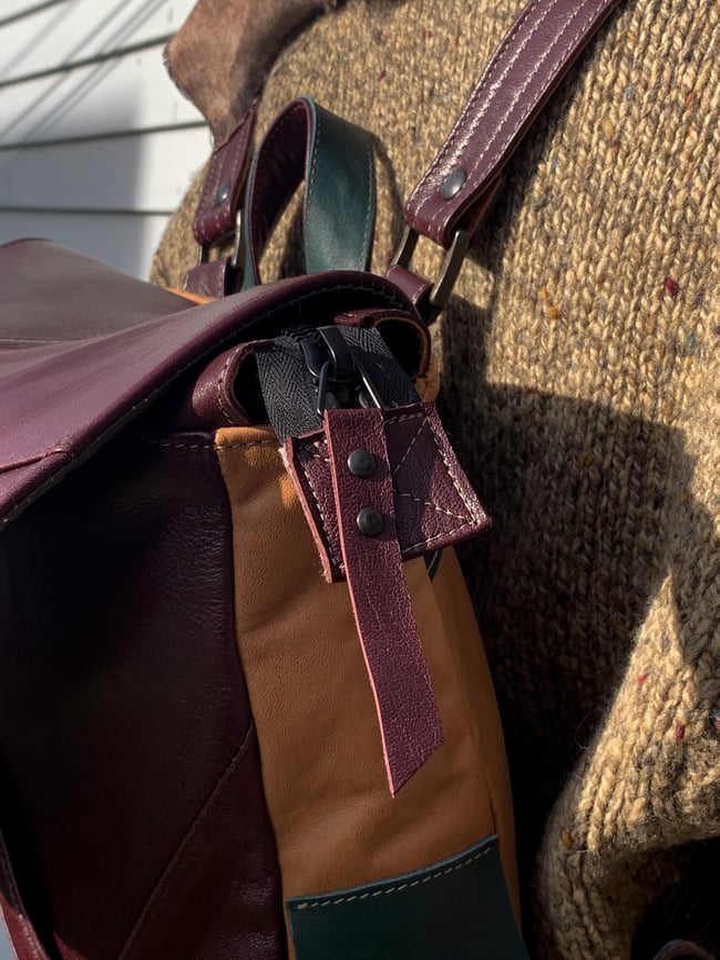 BsD Backpack Burgundy, Tan & Green