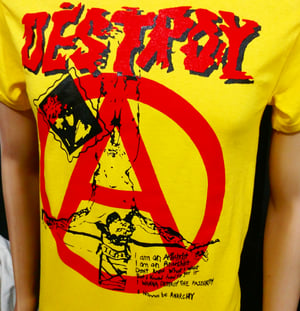 Image of Classic Seditionaries Destroy crucified jesus yellow tshirt