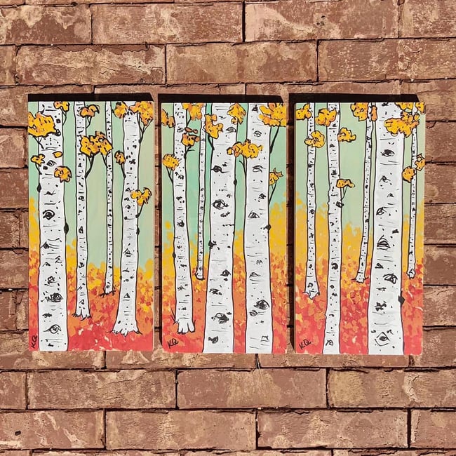 Aspen Triptych | Original Painting | 24x16"