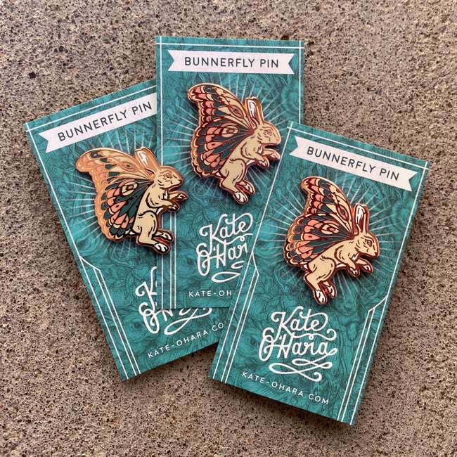 Copper Bunnerfly Enamel Pin