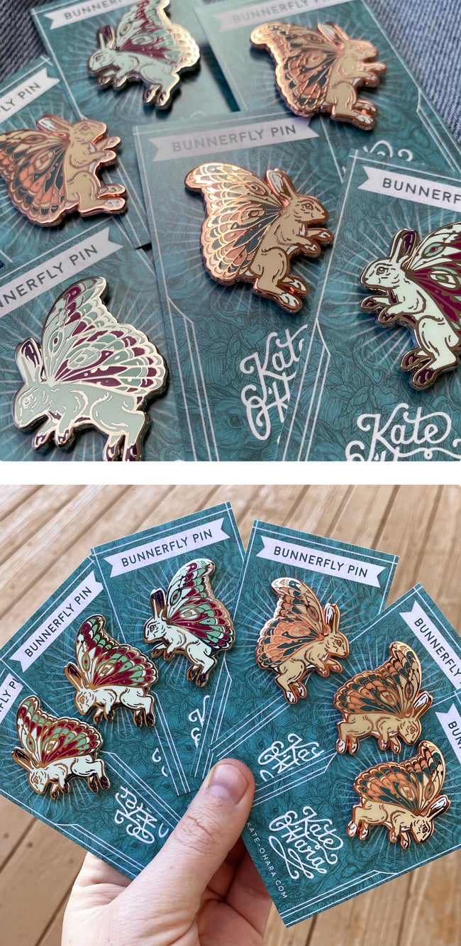 Copper Bunnerfly Enamel Pin