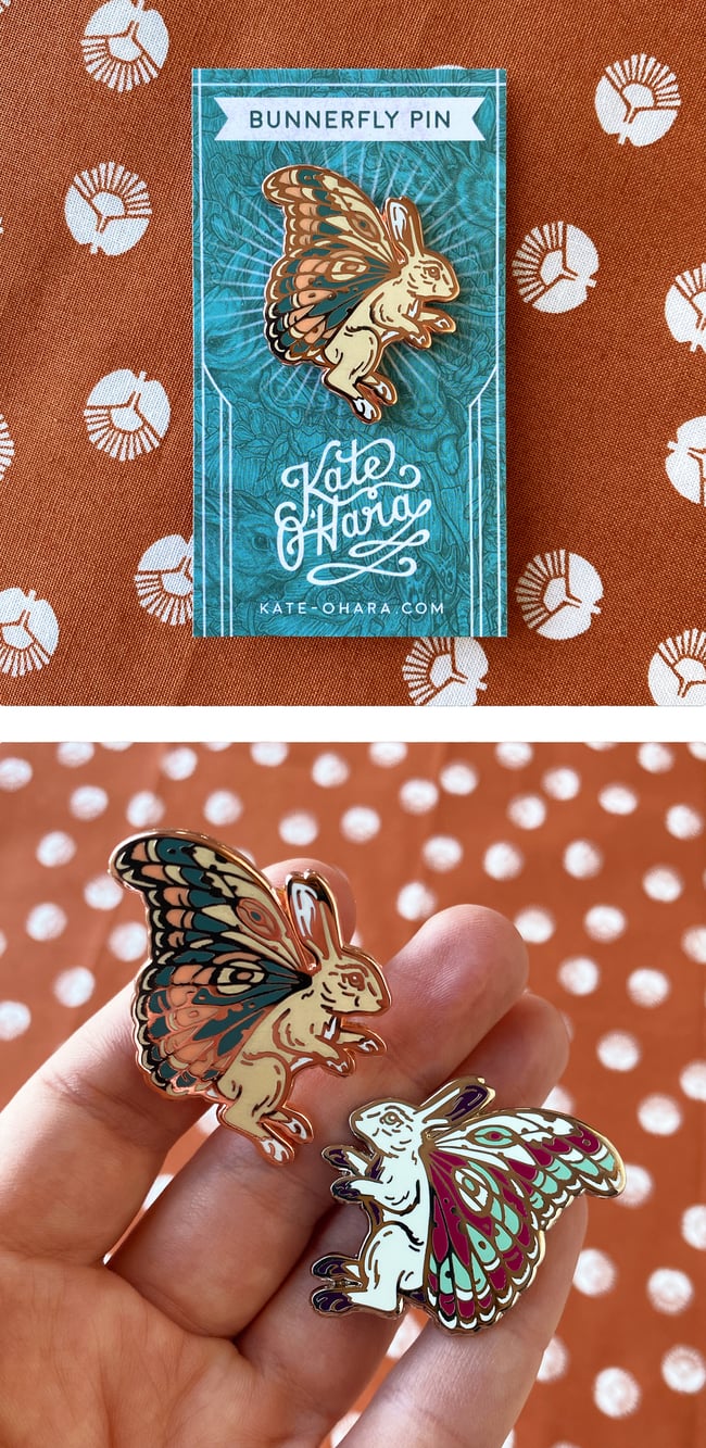 Copper Bunnerfly Enamel Pin