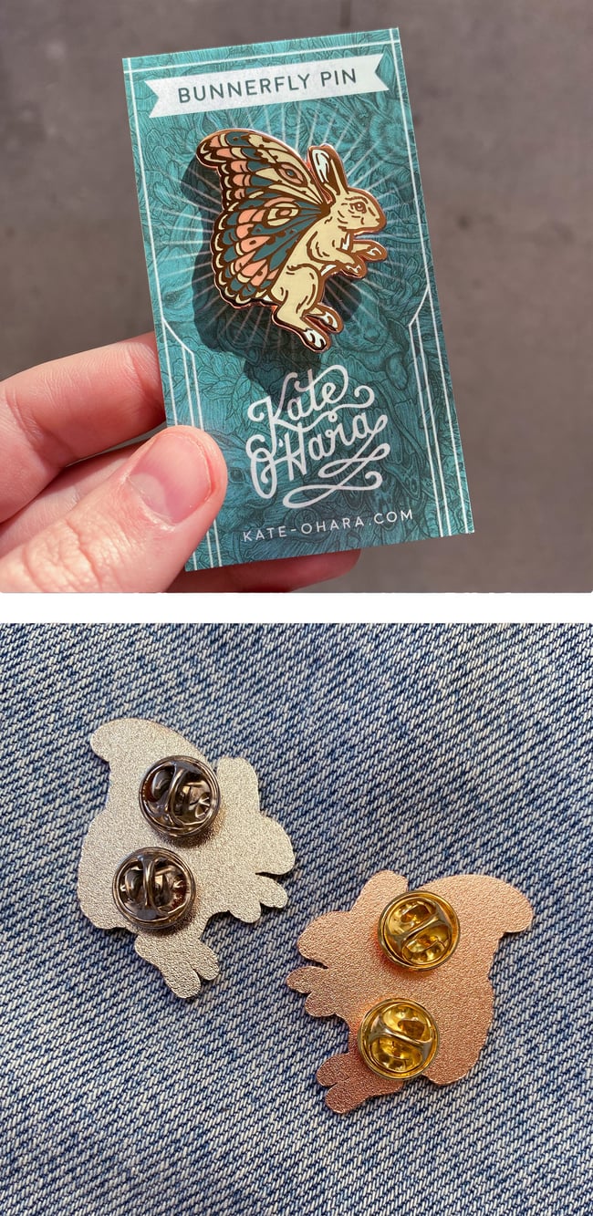 Copper Bunnerfly Enamel Pin