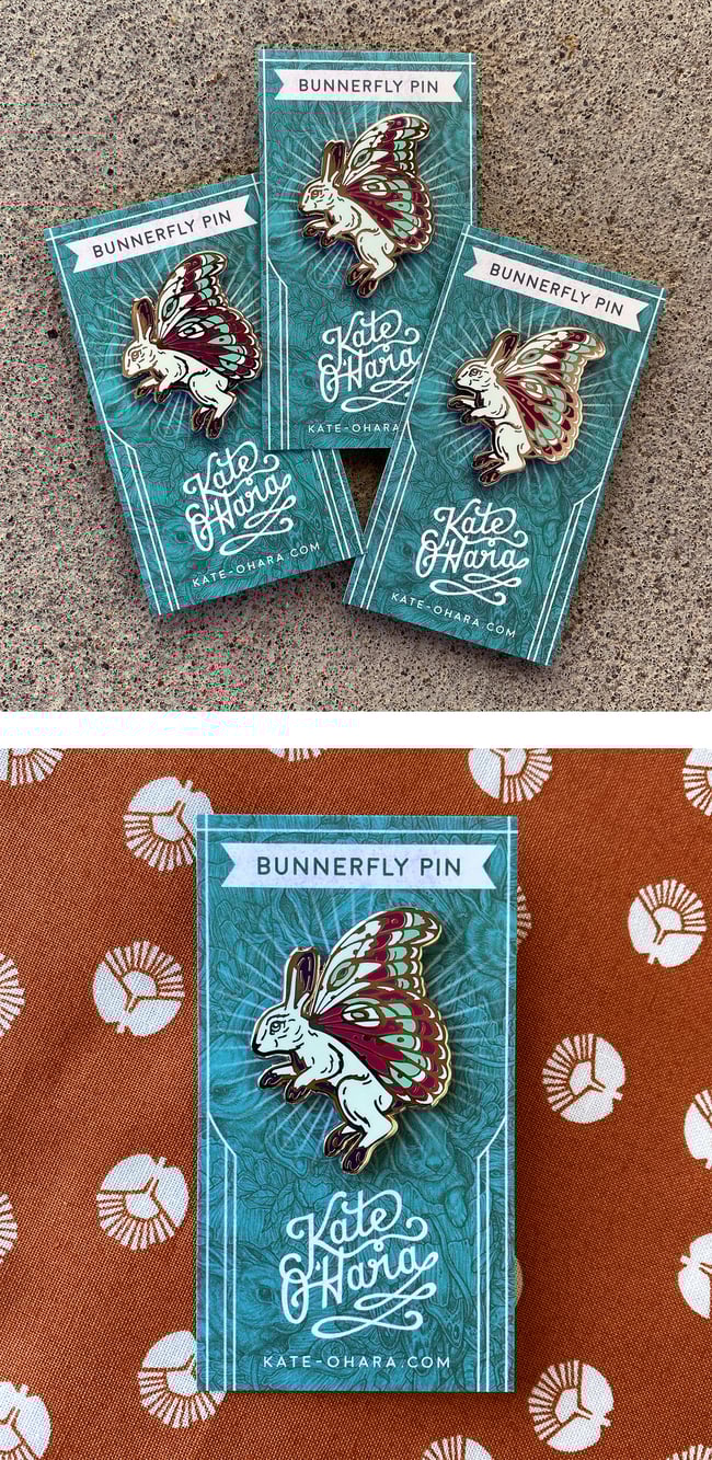 Nickel Bunnnerfly Enamel Pin