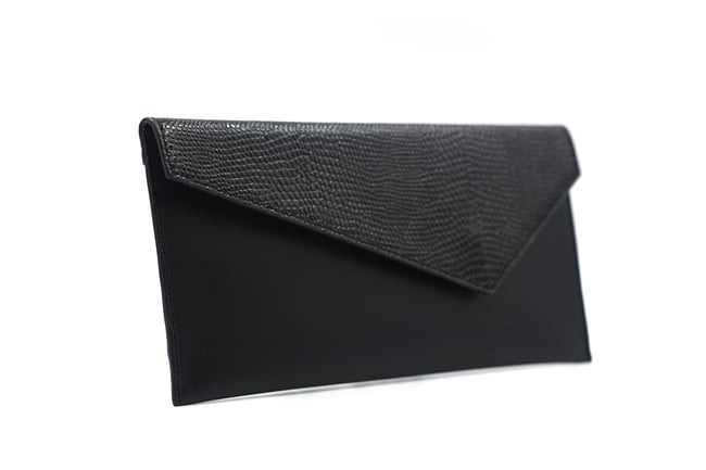 Black croco effect Envelope clutch