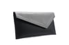 Metallic grey & black Envelope clutch