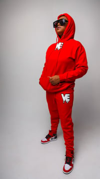 Image 2 of Red Unisex “In The Middle” Drip Patch Sweatsuit 