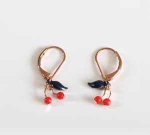 Image of Les Cerises - Collection Micro Cerises Bleues - Doré Or Rose