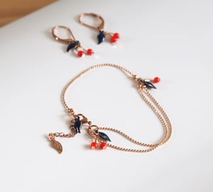 Image of Les Cerises - Collection Micro Cerises Bleues - Doré Or Rose