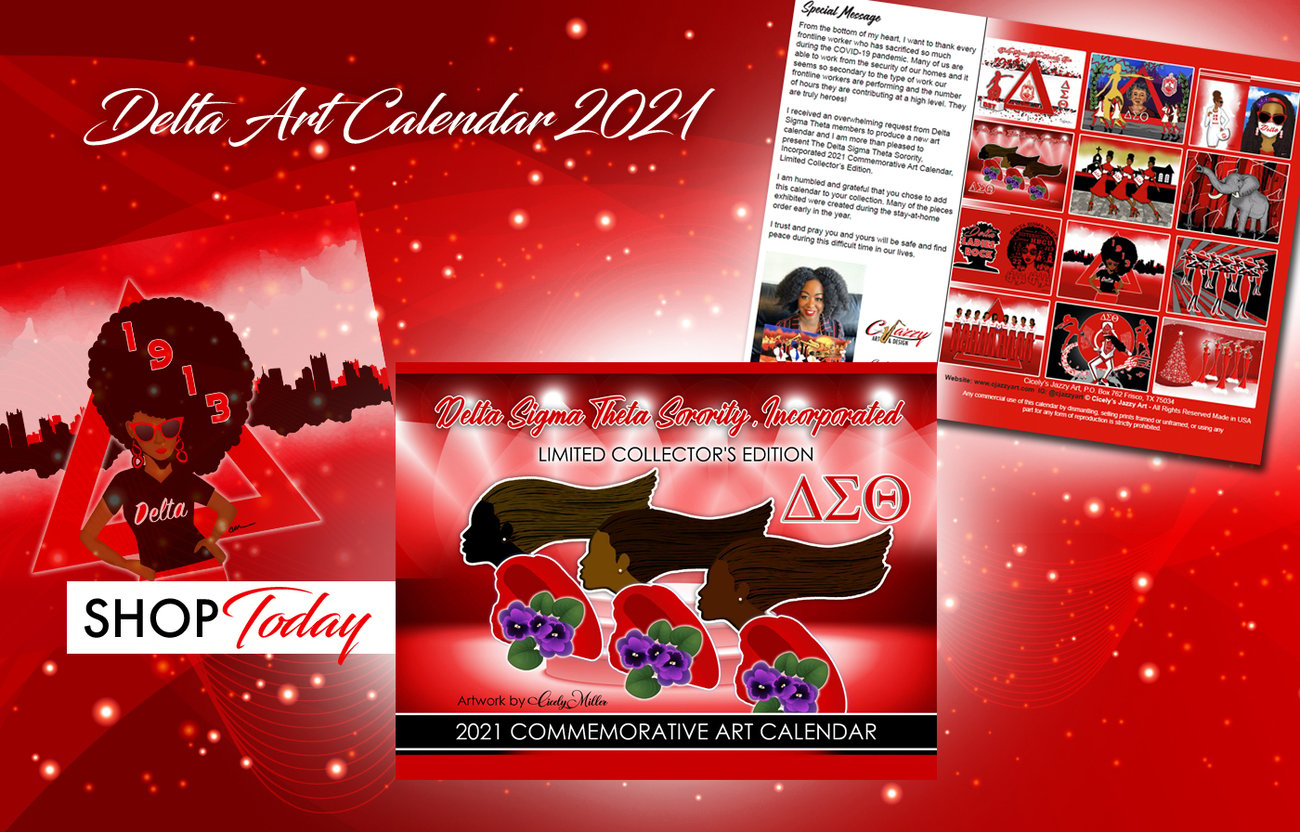 DST Art Calendar 2021 and Notecard Combo Cicely's Jazzy Art Virtual