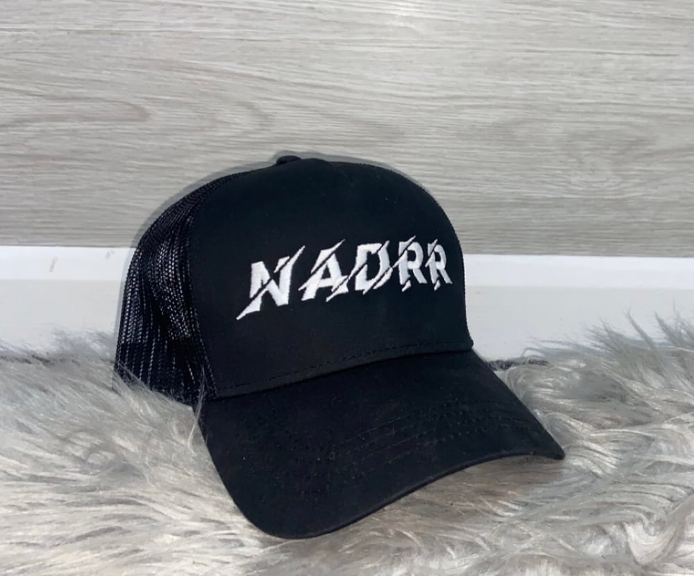 Image of NADRR LOGO CAP BLACK/ WHITE