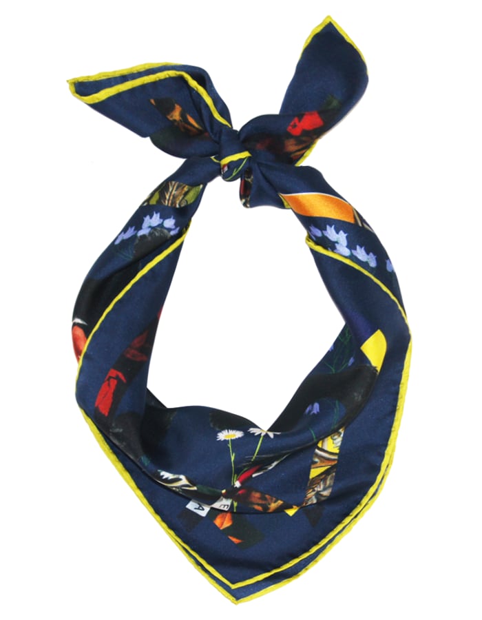 Image of Cat Sauvage Silk Scarf / Midnight