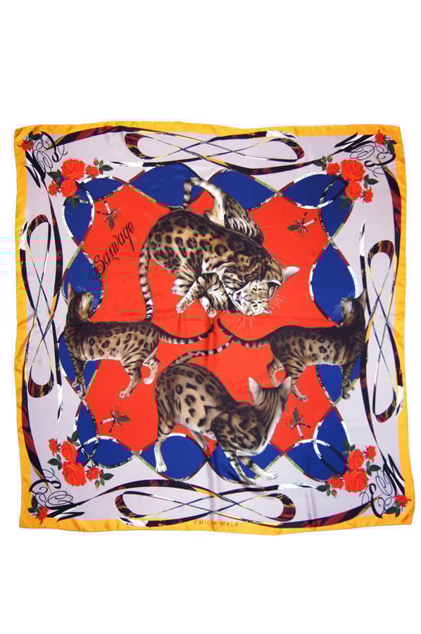 Image of Bengal Malicieuse Silk Scarf / Red