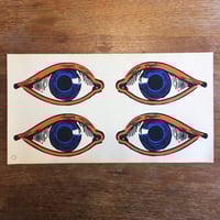 Image 3 of 1960s Screen Printed Eyes Sticker Sheet