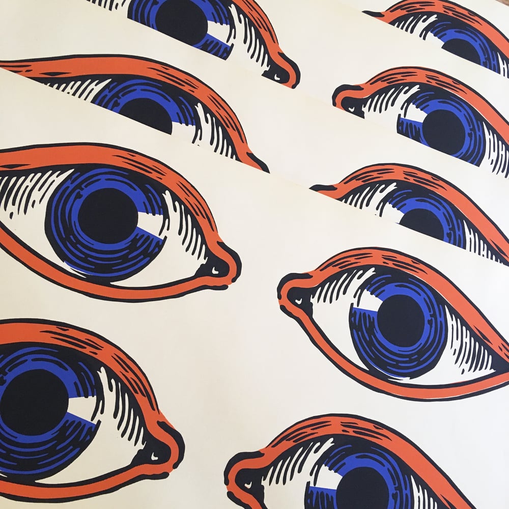 1960s Screen Printed Eyes Sticker Sheet