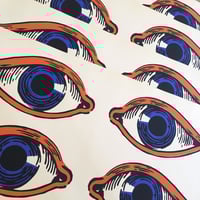 Image 1 of 1960s Screen Printed Eyes Sticker Sheet