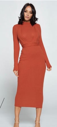 Image 2 of Rust Knitted Dress