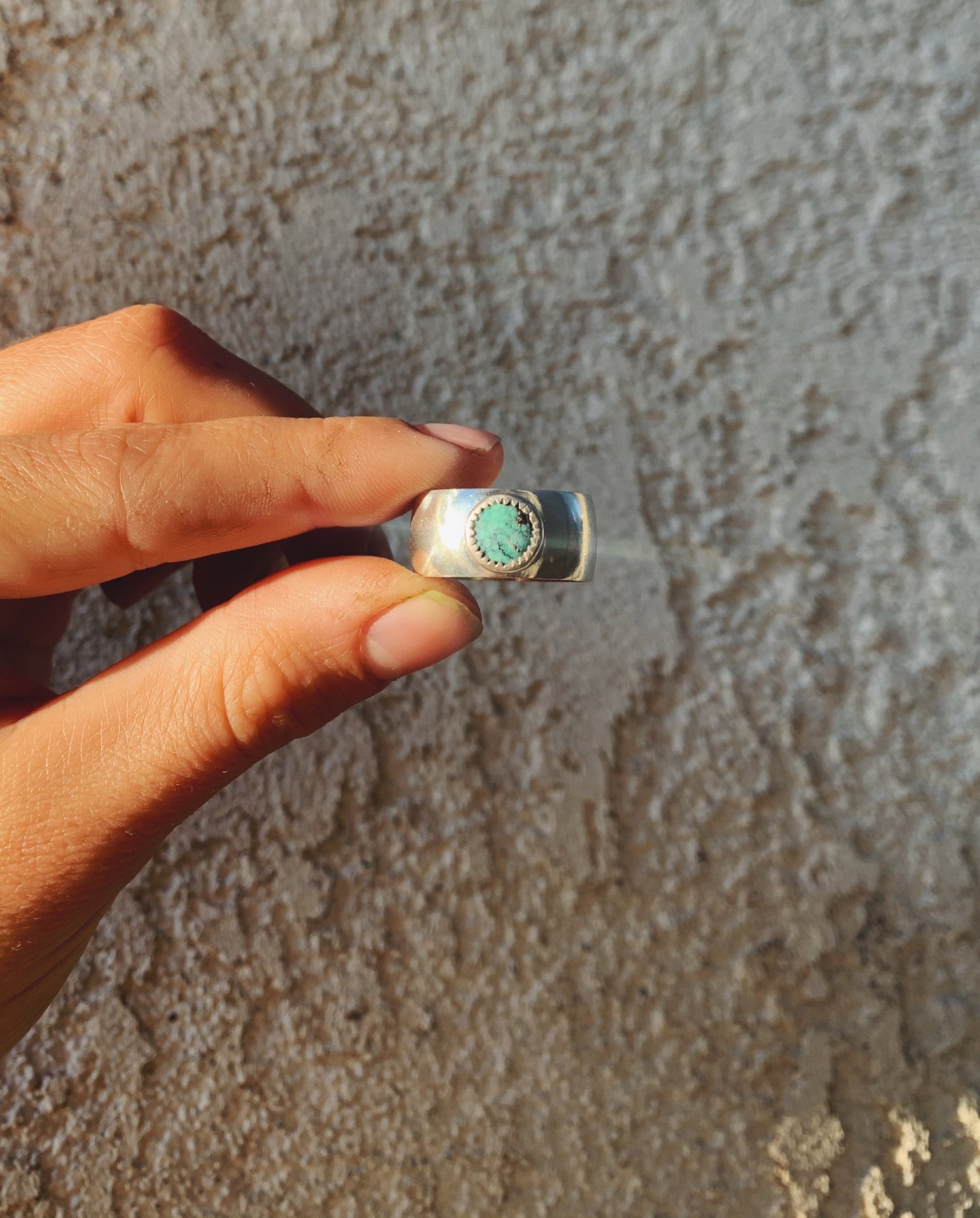 Image of Chunky Silver n Turquoise Ring 