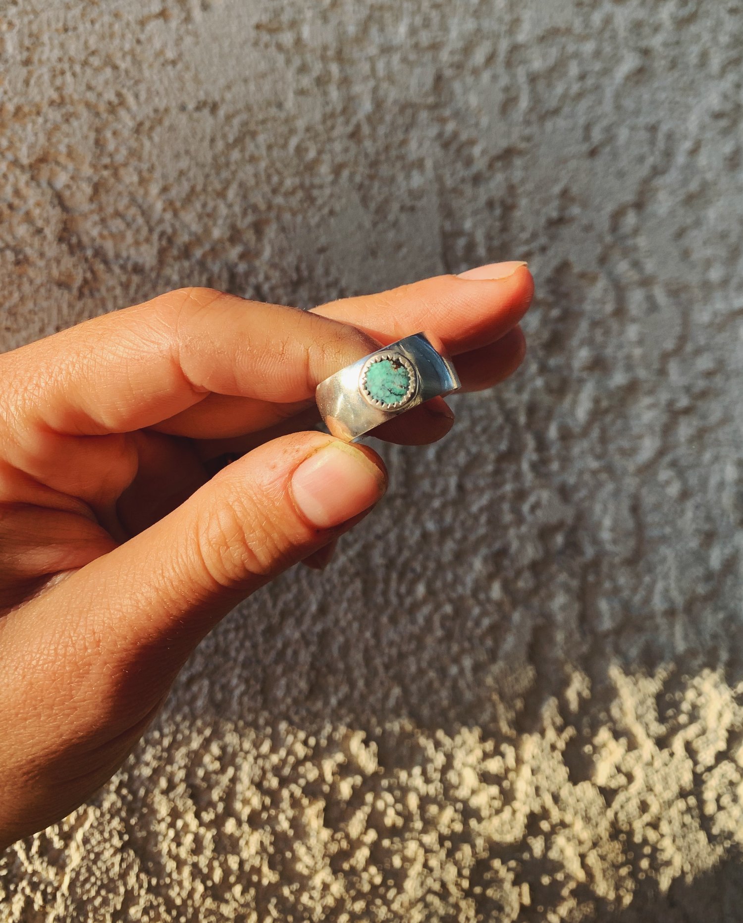 Image of Chunky Silver n Turquoise Ring 