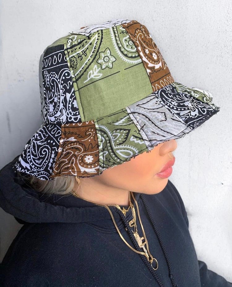 Bandana Patchwork Bucket Hat Rawmoans