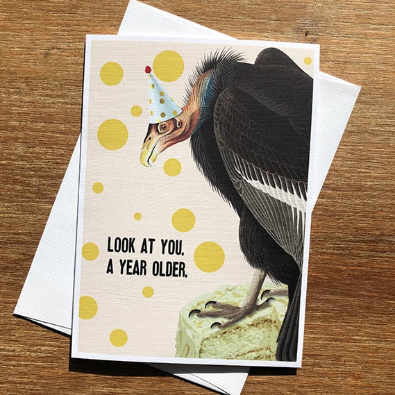Vulture Birthday - Greeting Card - by Colossal Sanders