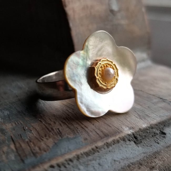 White Bloom Ring
