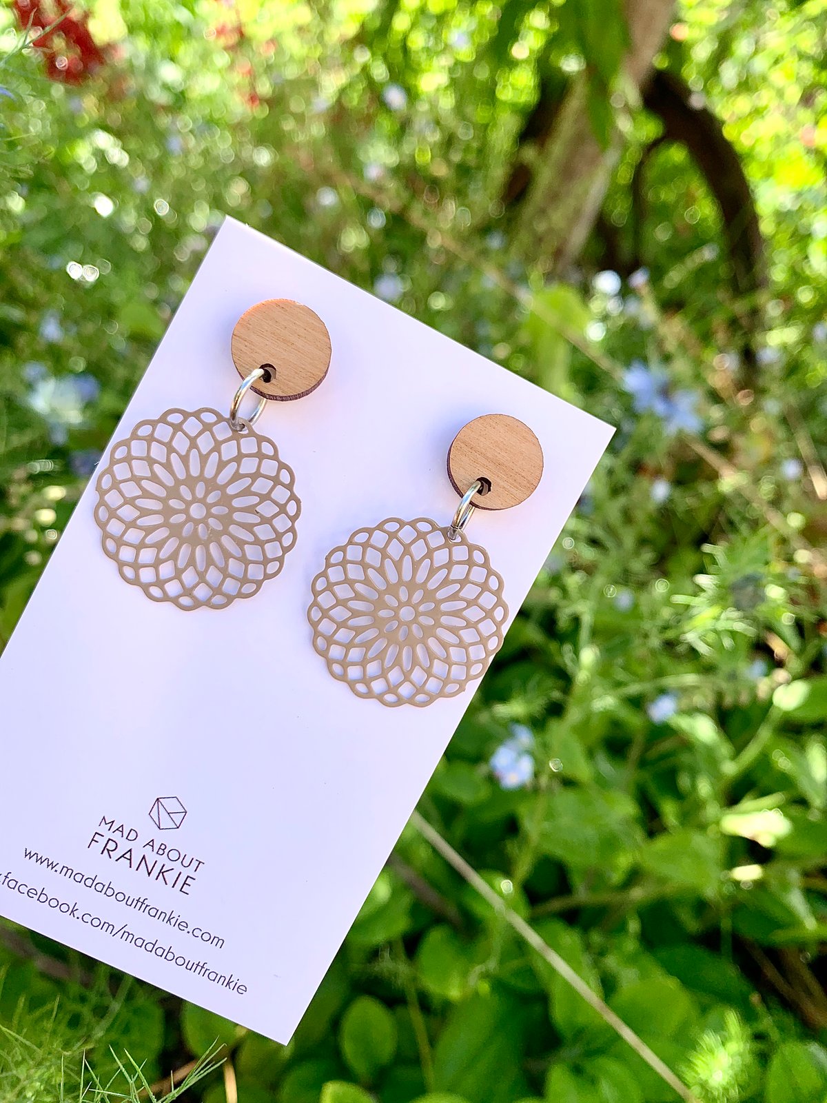 Image of Beige Drop Earrings (small)