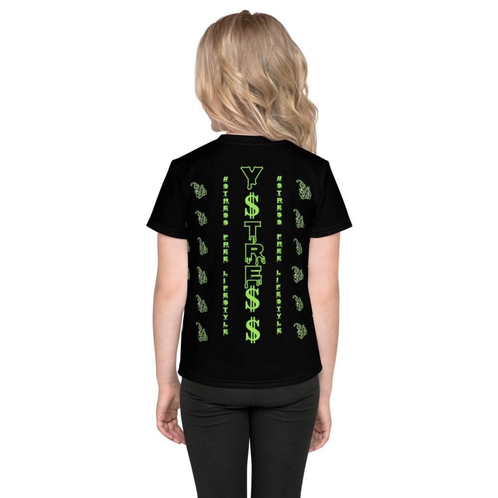 Image of YStress Exclusive Lime Green and Black Kids T-Shirt (boys and girls)