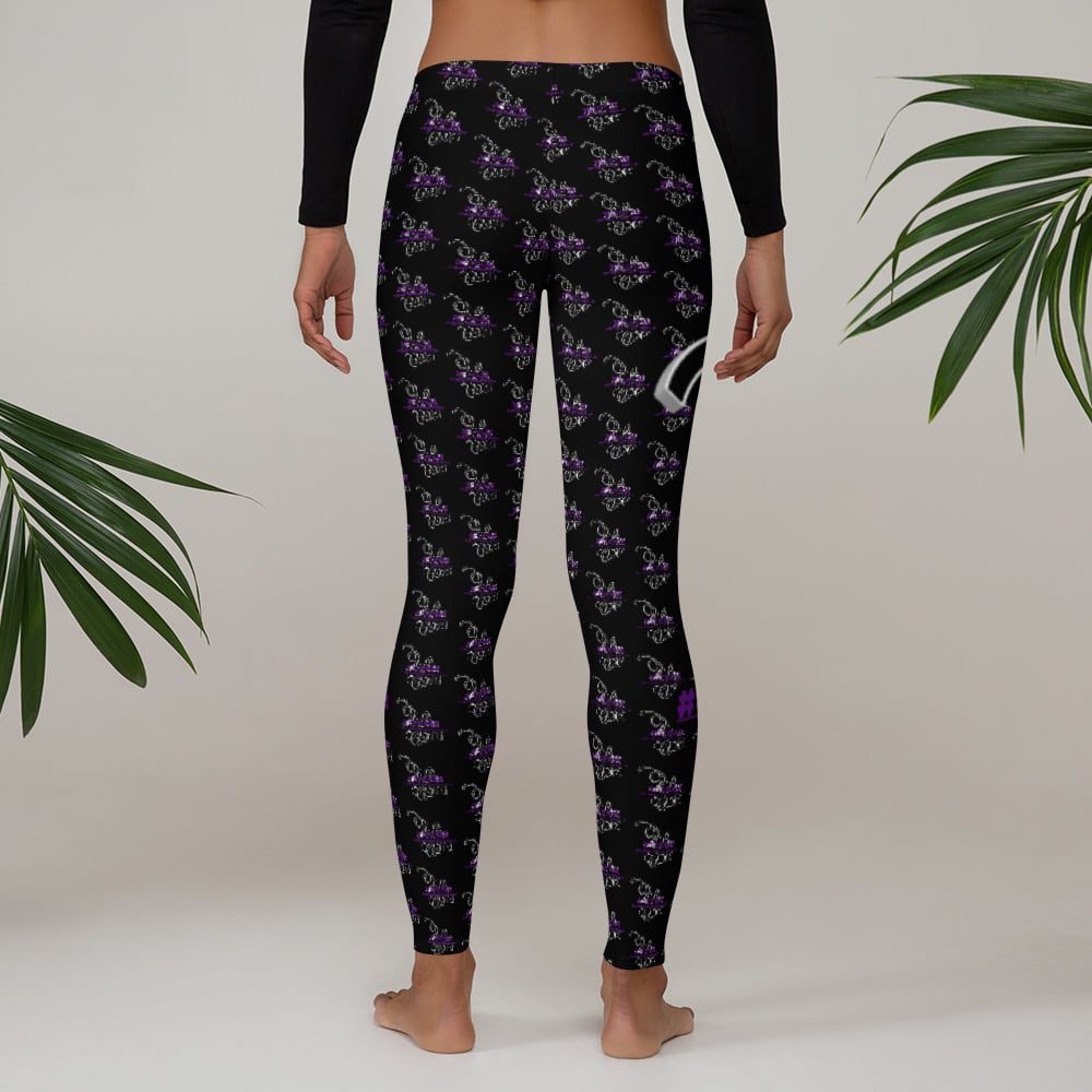 Image of YStress Exclusive Purple and Black Women's Leggings 