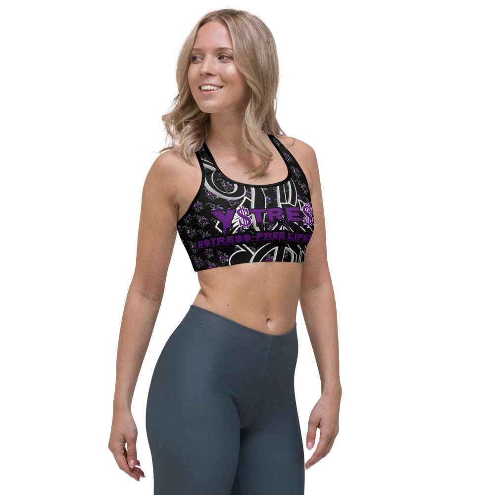 Image of YStress Exclusive Purple and Black Sports bra