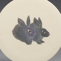 Image 2 of Woodland bunnies ceramic wall hanging 
