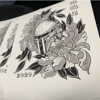 Helmeted Space Warrior Print