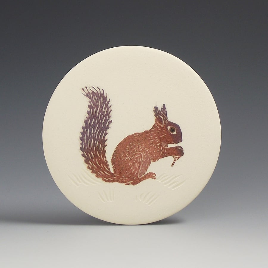 Image of Woodland squirrel ceramic wall hanging 