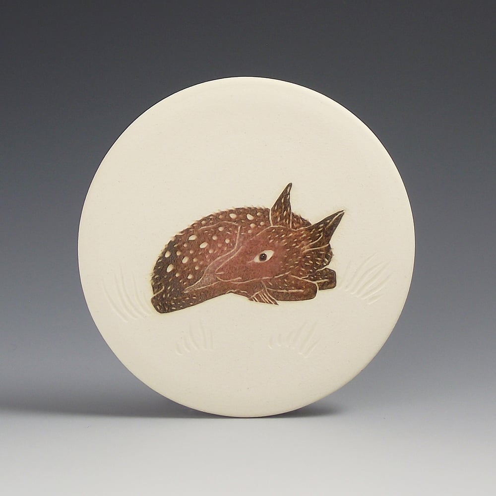 Image of Woodland deer ceramic wall hanging 